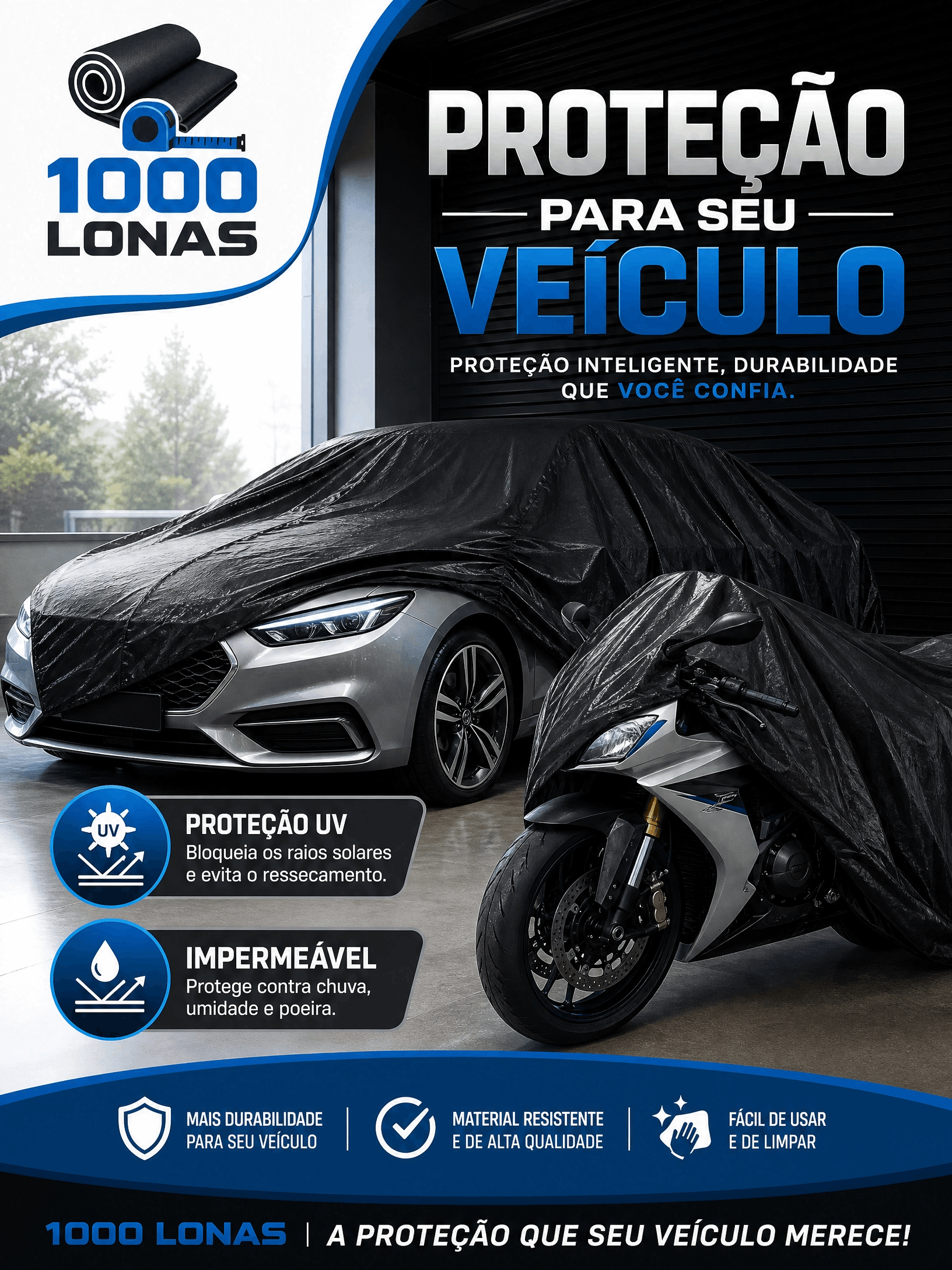 Lona de polietileno para uso automotivo